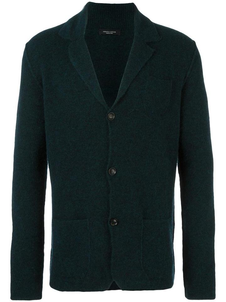 Roberto Collina Knitted Button Through Jacket, Men's, Size: 50, Green, Polyamide/spandex/elastane/merino/alpaca
