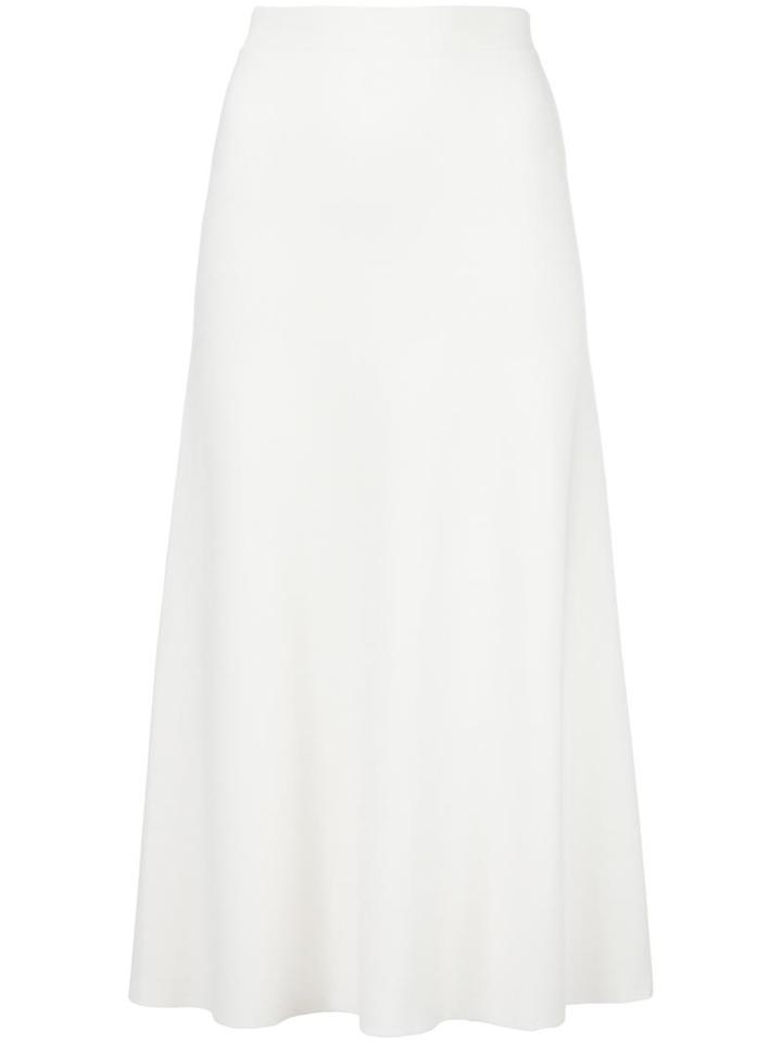 Calvin Klein Collection Plain Pleated Skirt, Women's, Size: Medium, White, Wool