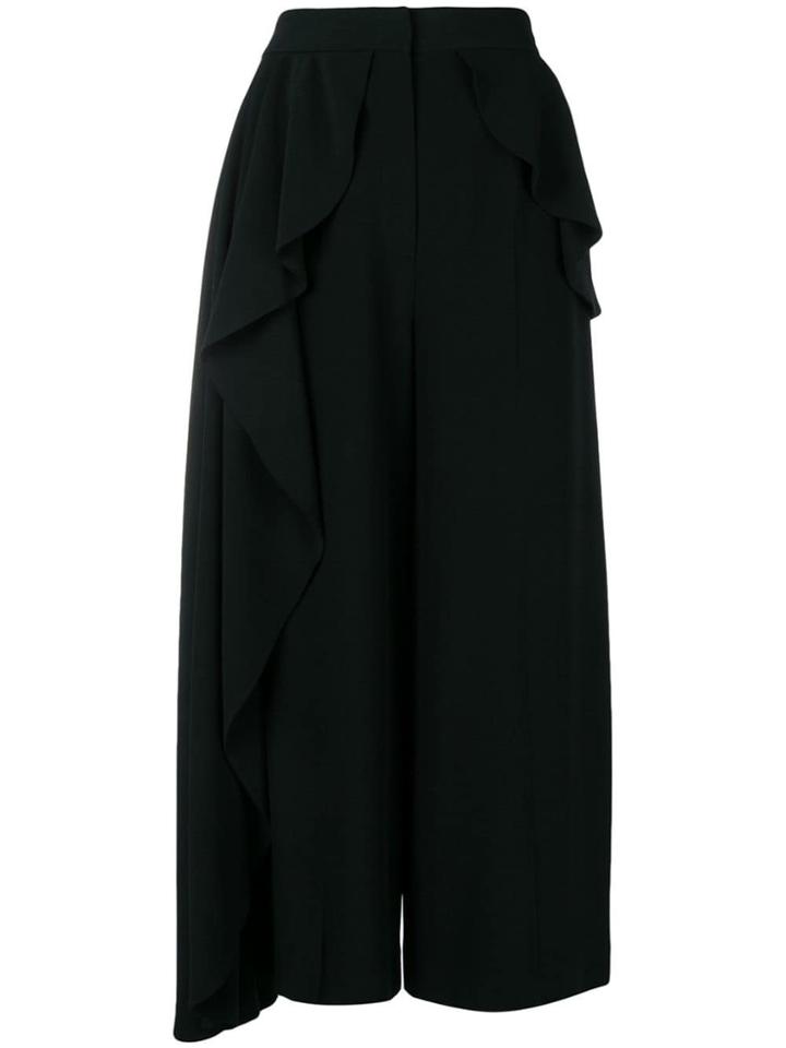 Alexander Mcqueen Frill Detail Culottes - Black
