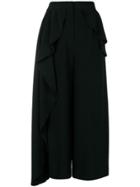 Alexander Mcqueen Frill Detail Culottes - Black