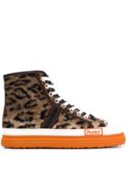 Martine Rose Leopard Print Basketball Boots - Brown