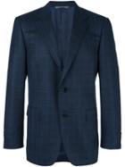 Canali Plaid Blazer, Men's, Size: 56, Blue, Cupro/wool