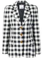 Moschino Pre-owned 1990's Checked Slim Blazer - Black