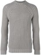 Fay Ribbed Jumper, Men's, Size: 50, Grey, Virgin Wool