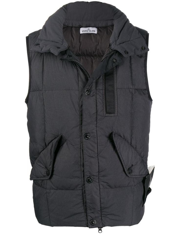 Stone Island Hooded Gilet Jacket - Grey