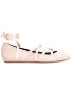 Lanvin Lace-up Ballerina Shoes - Pink & Purple