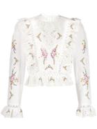 Zimmermann Embroidered Lace Top - White