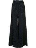 Alexis Leopard Print Palazzo Trousers - Blue