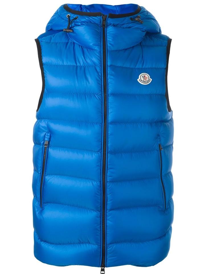 Moncler 'ray' Padded Gilet, Men's, Size: 4, Blue, Feather Down/polyamide