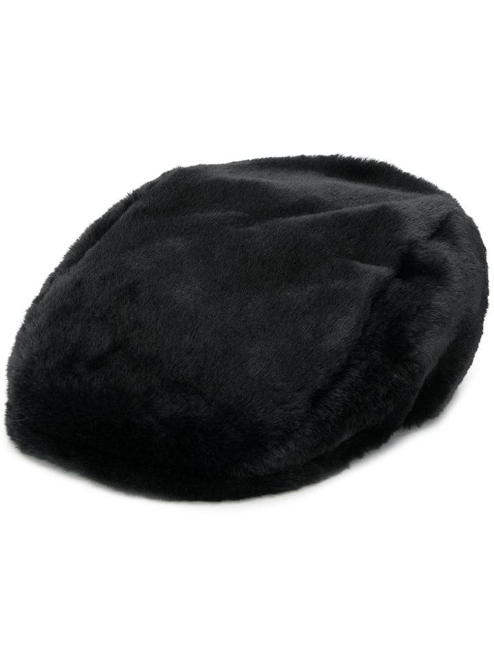 Dsquared2 Faux Fur Flat Cap - Black