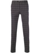 Pt01 Slim Leg Check Trousers - Grey