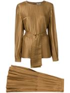 Valentino Vintage Two-piece Pleated Suit - Metallic