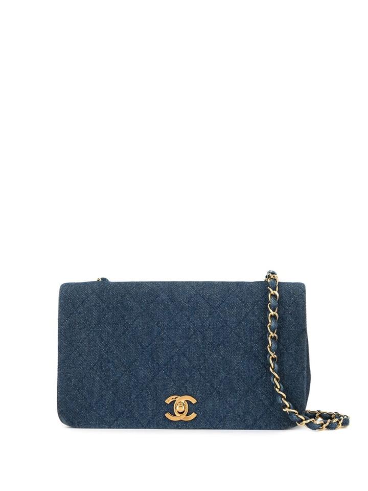 Chanel Pre-owned '85-93 Denim Quilted Bag - Blue