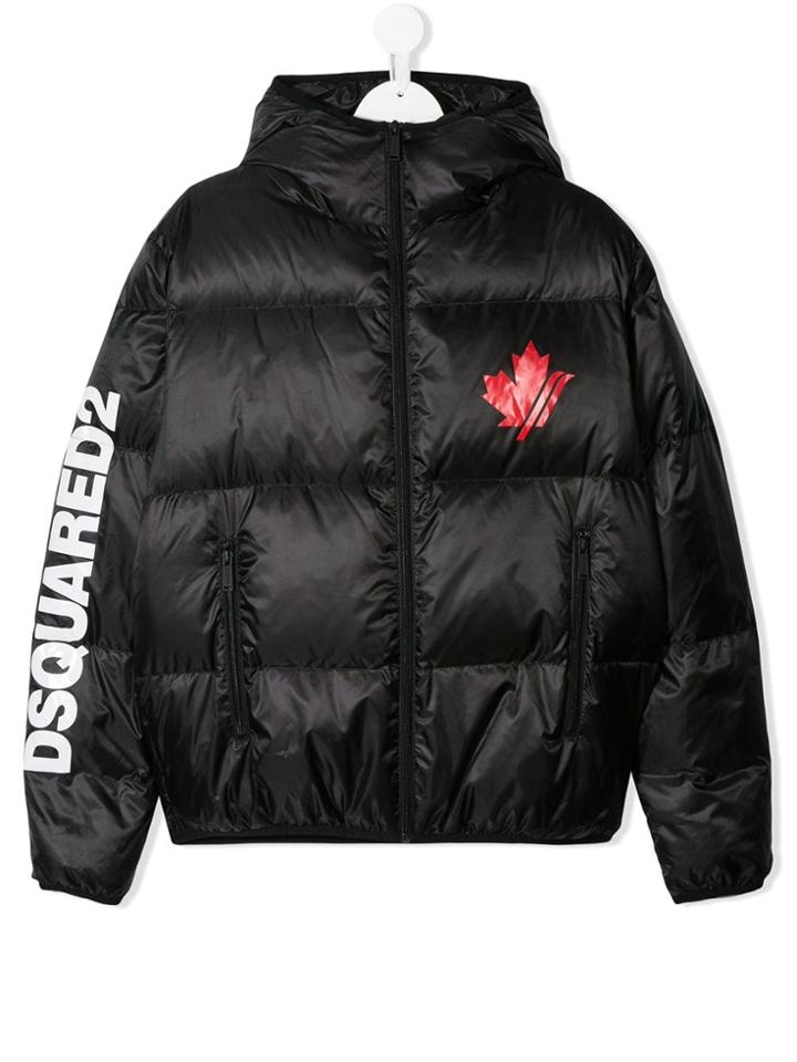 Dsquared2 Kids Logo Print Padded Jacket - Black