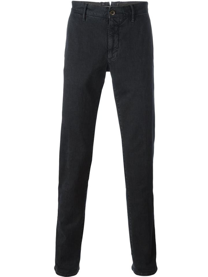 Incotex Slim Fit Trousers, Men's, Size: 32, Grey, Cotton/spandex/elastane