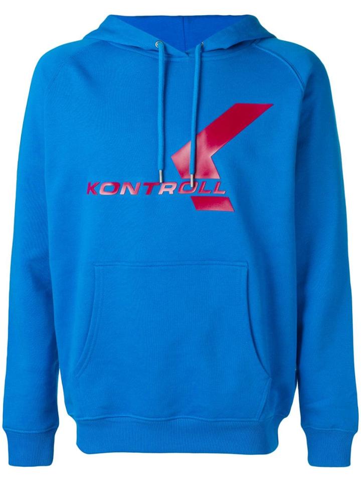 Kappa Kontroll Logo Print Hoodie - Blue