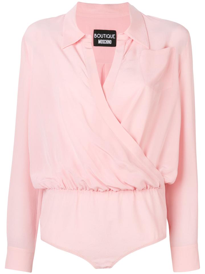 Boutique Moschino Chest Pocket Bodysuit - Pink & Purple