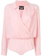 Boutique Moschino Chest Pocket Bodysuit - Pink & Purple