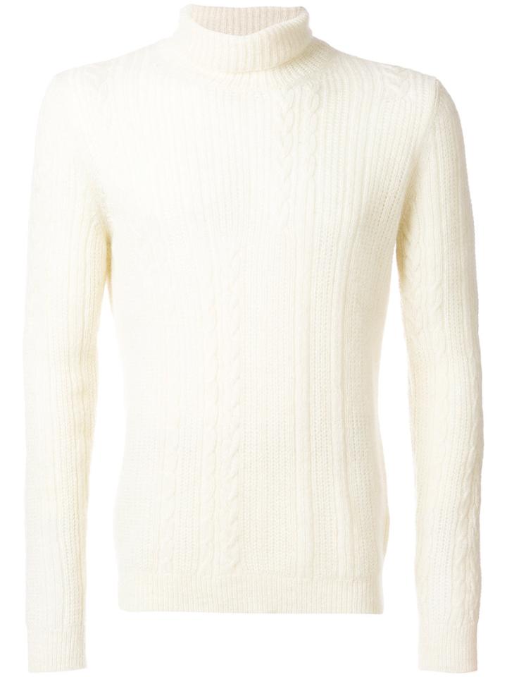 Nuur Fine Cable Knit Sweater - White