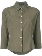 Prada Vintage Three-quarter Sleeves Cropped Shirt - Green