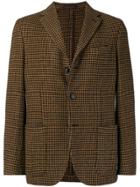 The Gigi Dogtooth Patterned Blazer - Brown