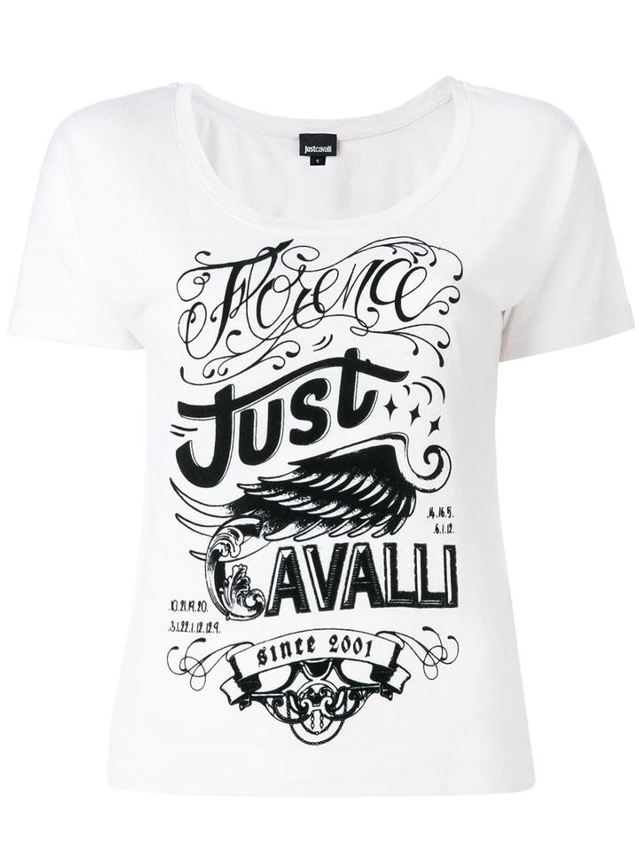 Just Cavalli - Logo Print T-shirt - Women - Cotton/polyester - S, White, Cotton/polyester