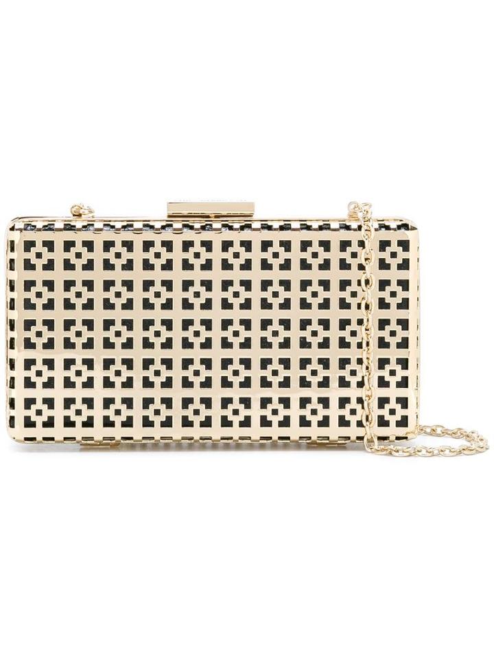 Love Moschino Geometric Pattern Clutch, Women's, Grey, Polyurethane/metal
