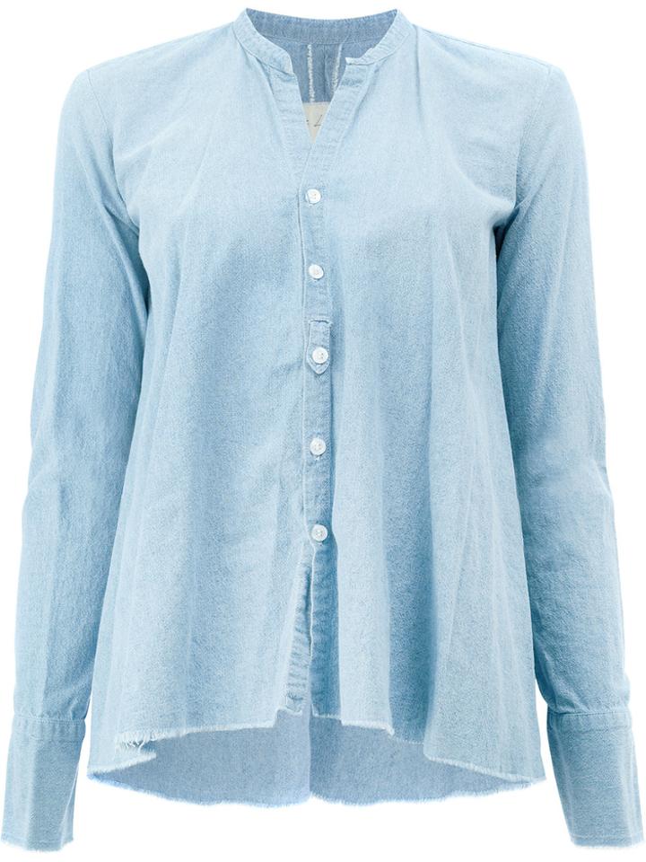 Greg Lauren Classic Fitted Blouse - Blue