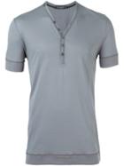 Dolce & Gabbana Henley T-shirt, Men's, Size: 52, Grey, Silk/cotton