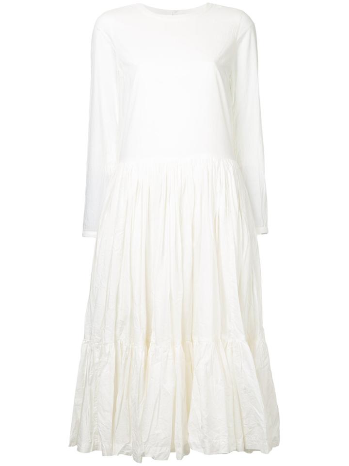Casey Casey Drop Waist Tiered Dress - White