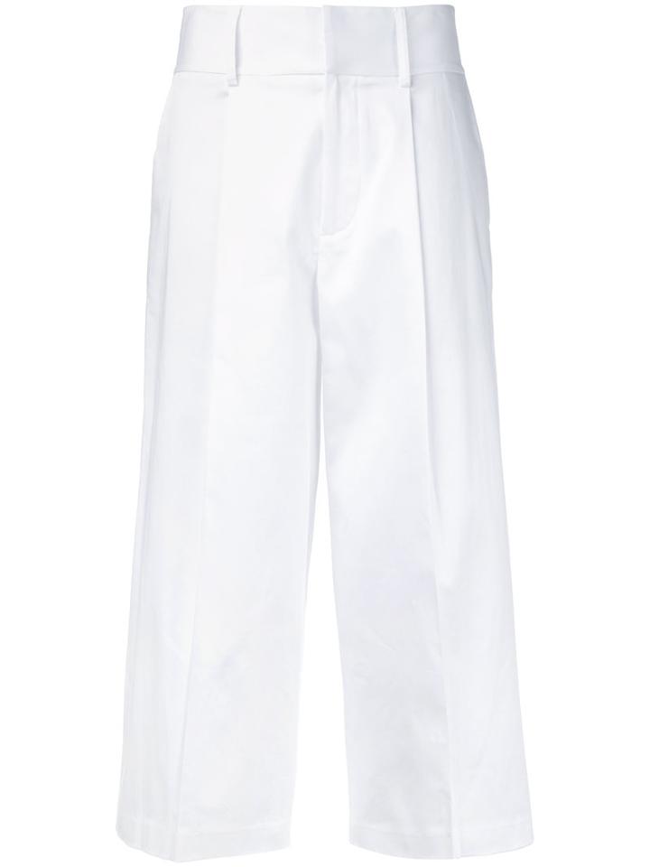 Alice+olivia - Santana Cropped Trousers - Women - Cotton/spandex/elastane - 10, White, Cotton/spandex/elastane