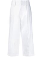 Alice+olivia - Santana Cropped Trousers - Women - Cotton/spandex/elastane - 10, White, Cotton/spandex/elastane