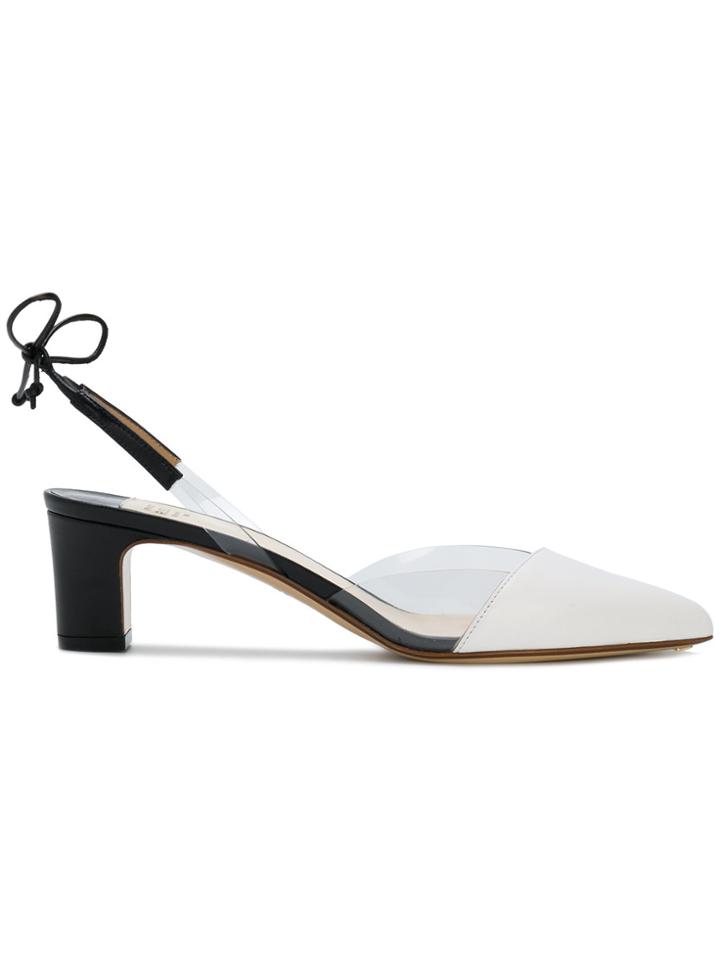 Francesco Russo Acrylic Strap Detail Pumps - White