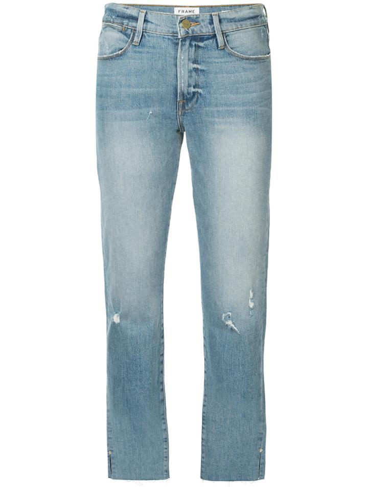 Frame Denim Le High Raw Edge Slit Rivet Jeans - Unavailable