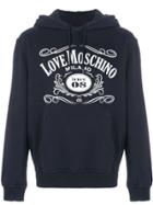 Love Moschino Slogan Hoody - Blue
