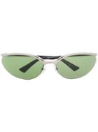 Balenciaga Eyewear Fire Oval Sunglasses - Silver