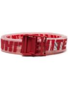 Off-white Red Industrial Logo Rubber Belt