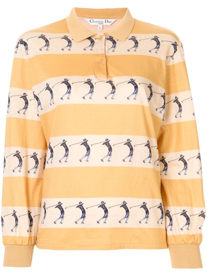 Christian Dior Pre-owned Golf Coco Print Long-sleeved Polo Shirt -