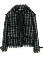 Msgm Bejewelled Tweed Jacket - Black