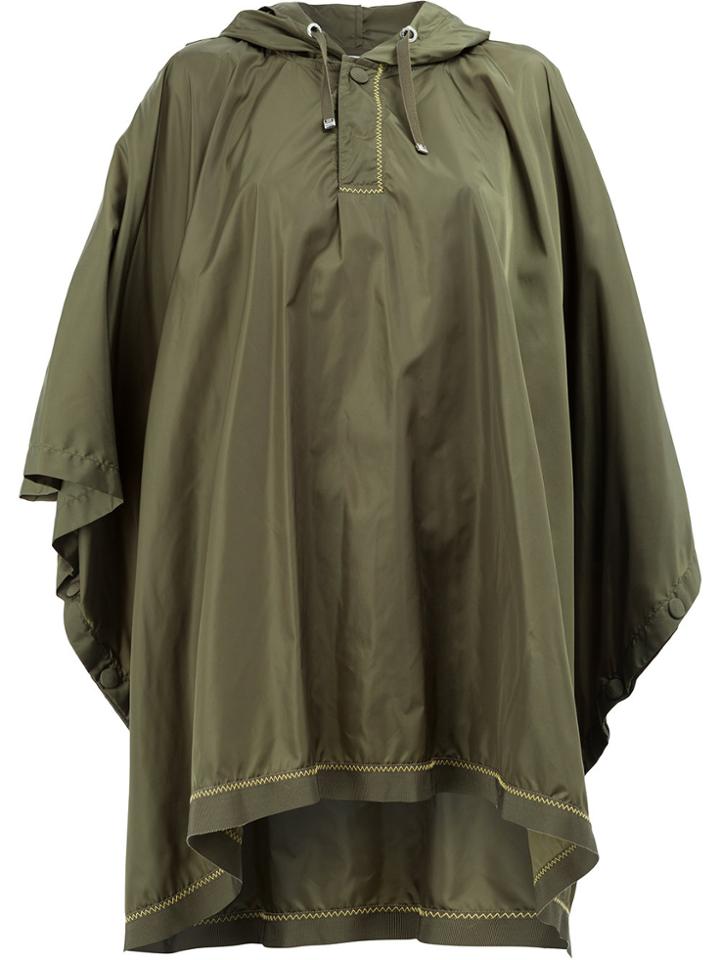 Moncler Hooded Poncho Coat - Green