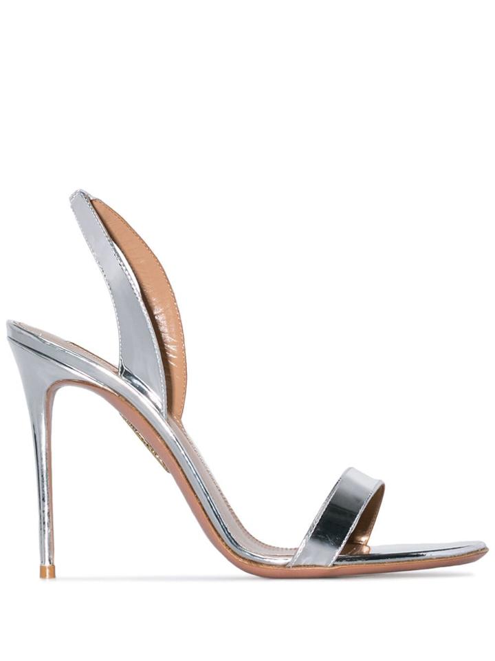 Aquazzura 105 So Nude Sandals - Silver