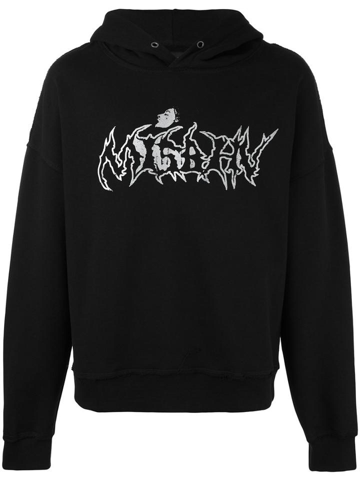 Misbhv - Printed Distressed Hoodie - Men - Cotton/polyamide - L, Black, Cotton/polyamide