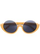Fendi Eyewear - Round Frame Sunglasses - Women - Acetate/metal (other) - One Size, Yellow/orange, Acetate/metal (other)