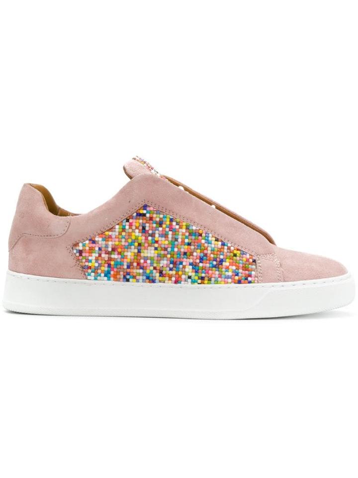 Black Dioniso Multicolour Coated Sneakers - Pink