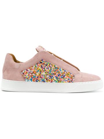 Black Dioniso Multicolour Coated Sneakers - Pink