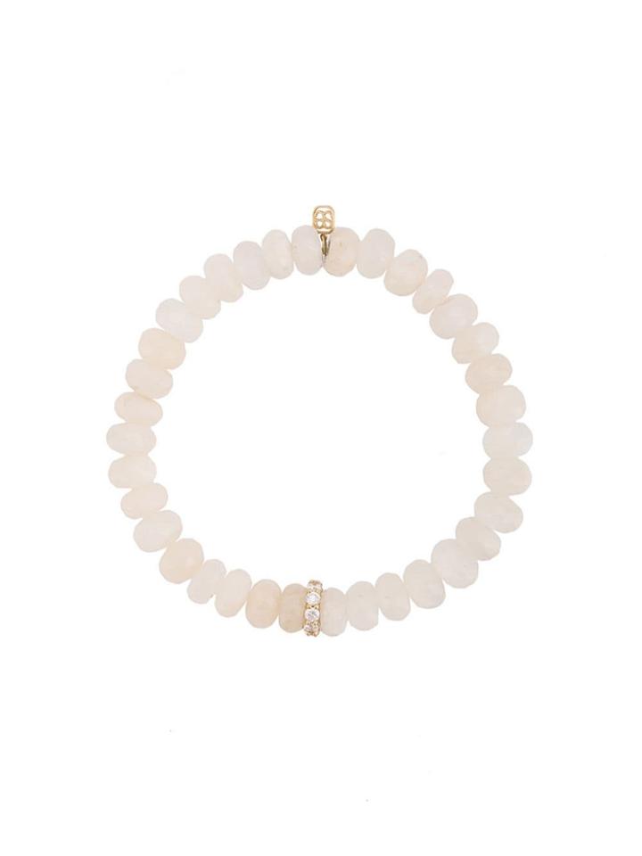 Sydney Evan 14kt Gold Diamond Rondelle Moonstone Beaded Bracelet -