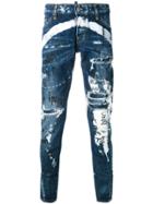 Dsquared2 Distressed Graffiti Jeans - Blue