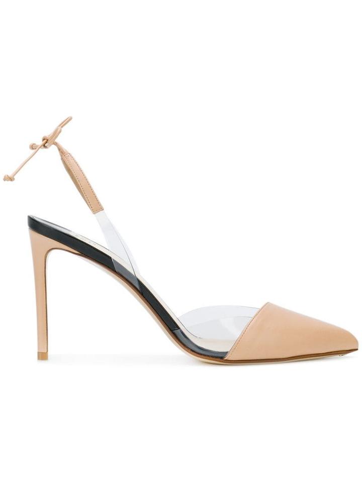 Francesco Russo Transparent Insert Slingback Pumps - Neutrals