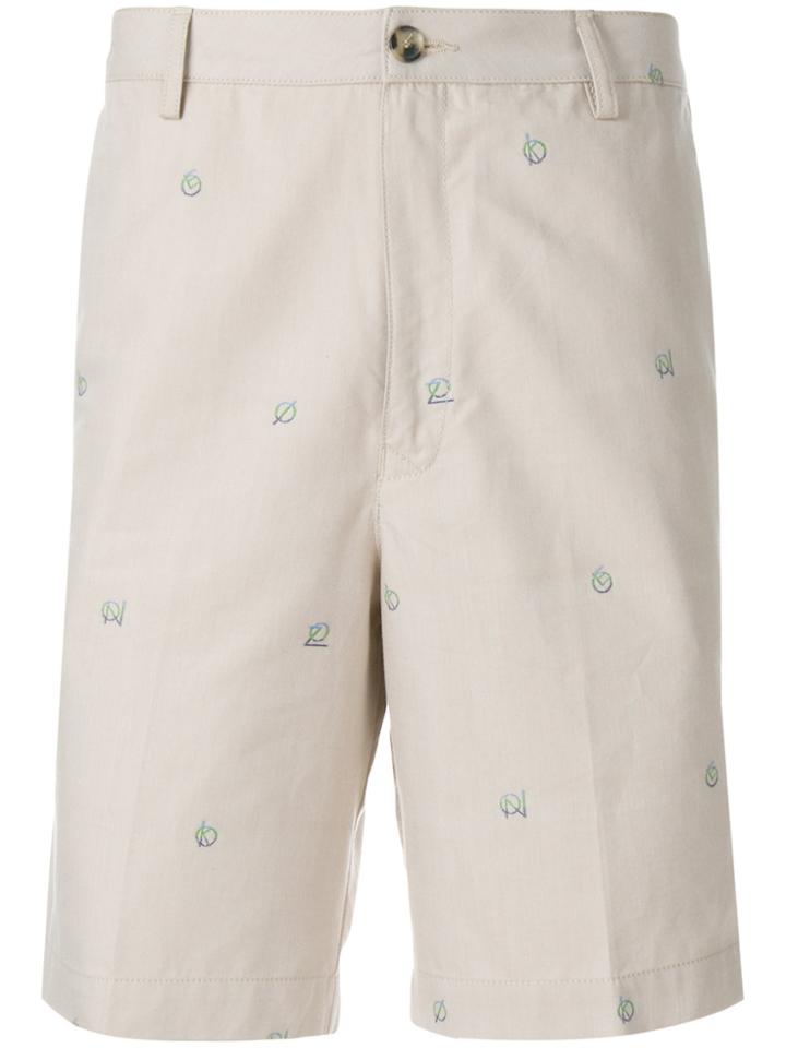 Kenzo Logo Embroidered Chino Shorts - Nude & Neutrals