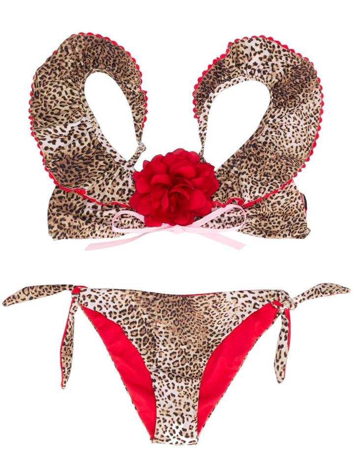 Monnalisa Leopard Print Bikini Set - Neutrals